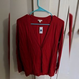Red long cardigan from Gap size medium
